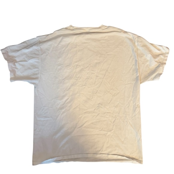 Champion White Tee with Blue, Purple, and Orange Design - Picture 2 of 3